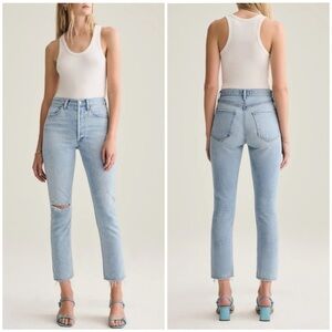 Agolde Riley High Rise Straight Crop in Shatter 23